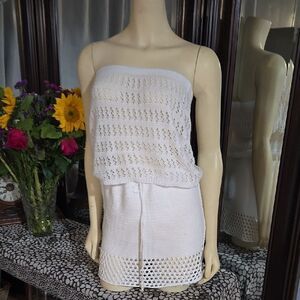 Crochet White Two-Piece Outfit